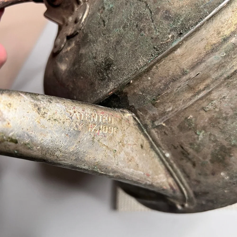 Antique Majestic Copper Tea Kettle Wood Handle Patented‎ May 17 1898 Primitive